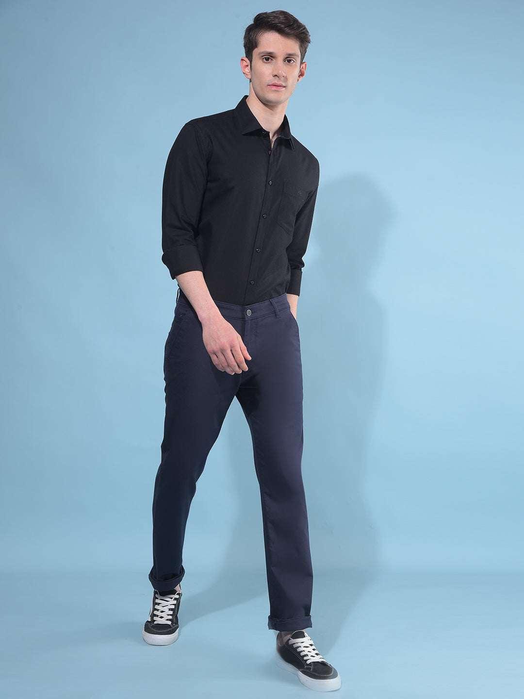 Black 100% Cotton Shirt-Men Shirts-Crimsoune Club