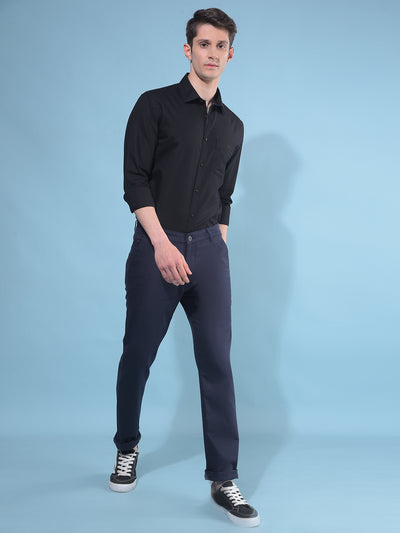 Black 100% Cotton Shirt-Men Shirts-Crimsoune Club