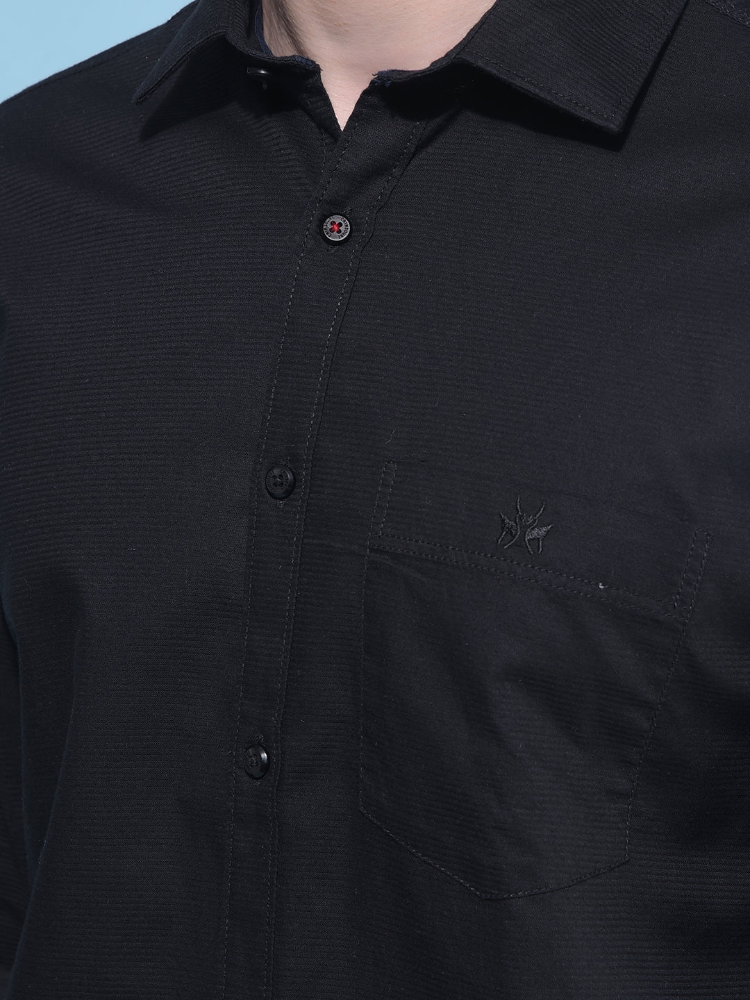 Black 100% Cotton Shirt-Men Shirts-Crimsoune Club