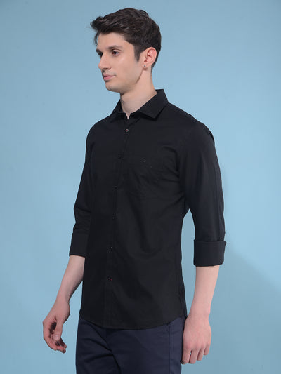 Black 100% Cotton Shirt-Men Shirts-Crimsoune Club
