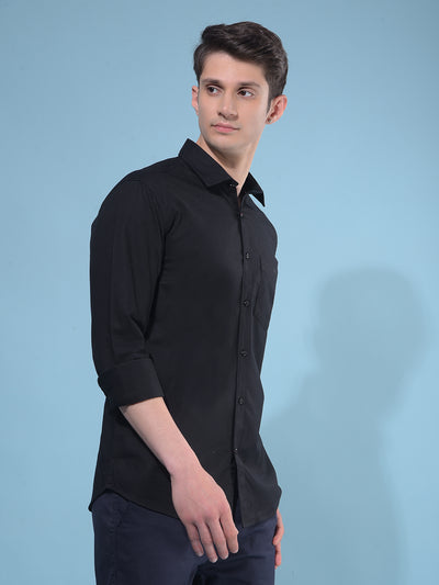 Black 100% Cotton Shirt-Men Shirts-Crimsoune Club