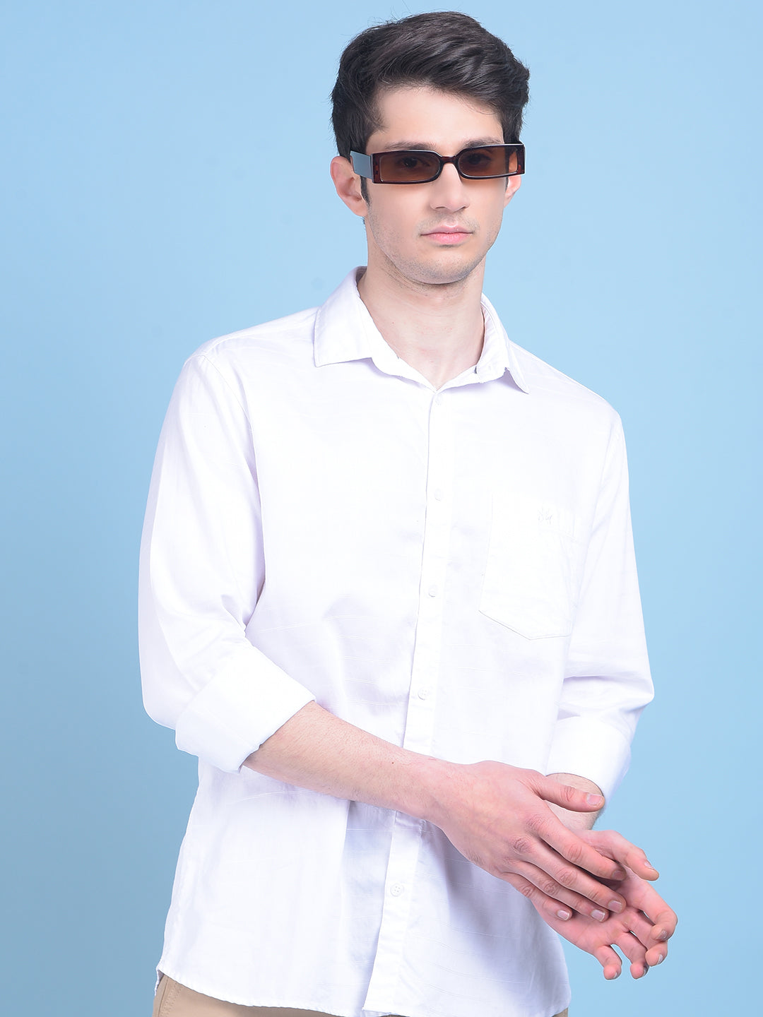White Striped Shirt-Men Shirts-Crimsoune Club