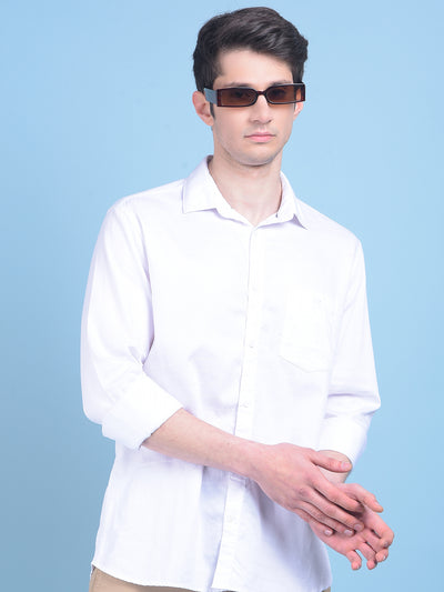 White Striped Shirt-Men Shirts-Crimsoune Club