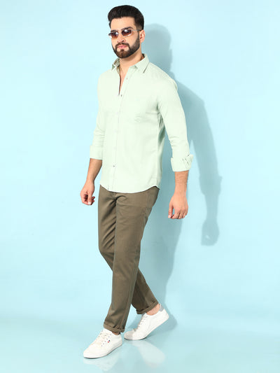 Blue Horizontal Striped 100% Cotton Shirt-Men Shirts-Crimsoune Club