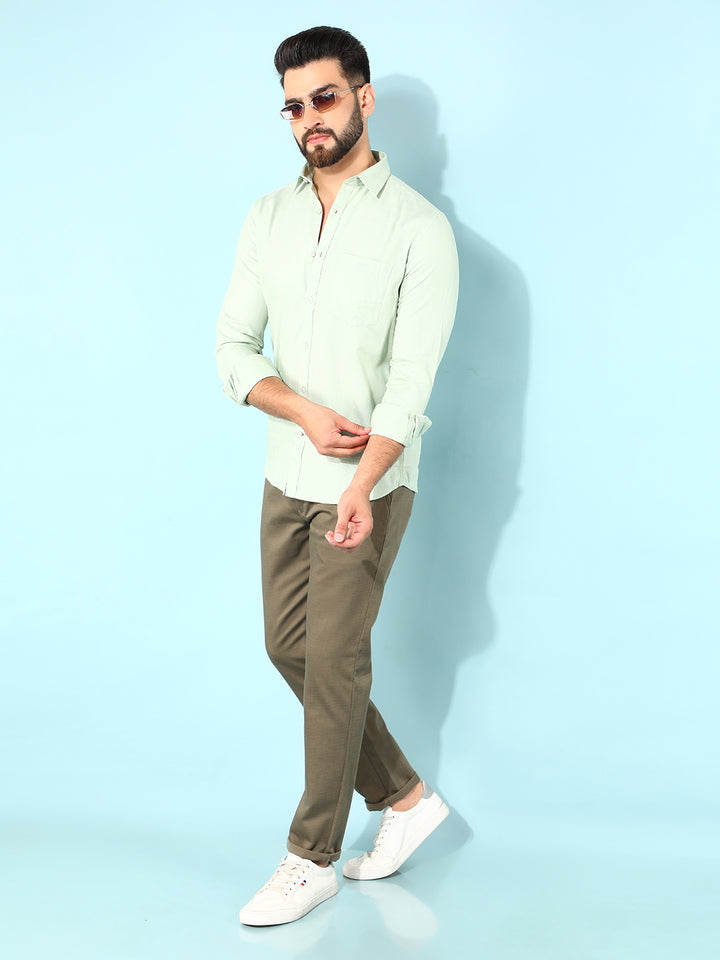 Blue Horizontal Striped 100% Cotton Shirt-Men Shirts-Crimsoune Club