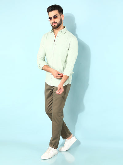 Blue Horizontal Striped 100% Cotton Shirt-Men Shirts-Crimsoune Club