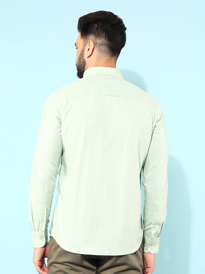 Blue Horizontal Striped 100% Cotton Shirt-Men Shirts-Crimsoune Club
