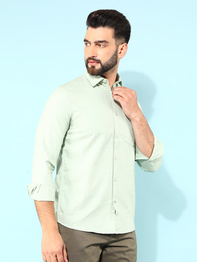 Blue Horizontal Striped 100% Cotton Shirt-Men Shirts-Crimsoune Club