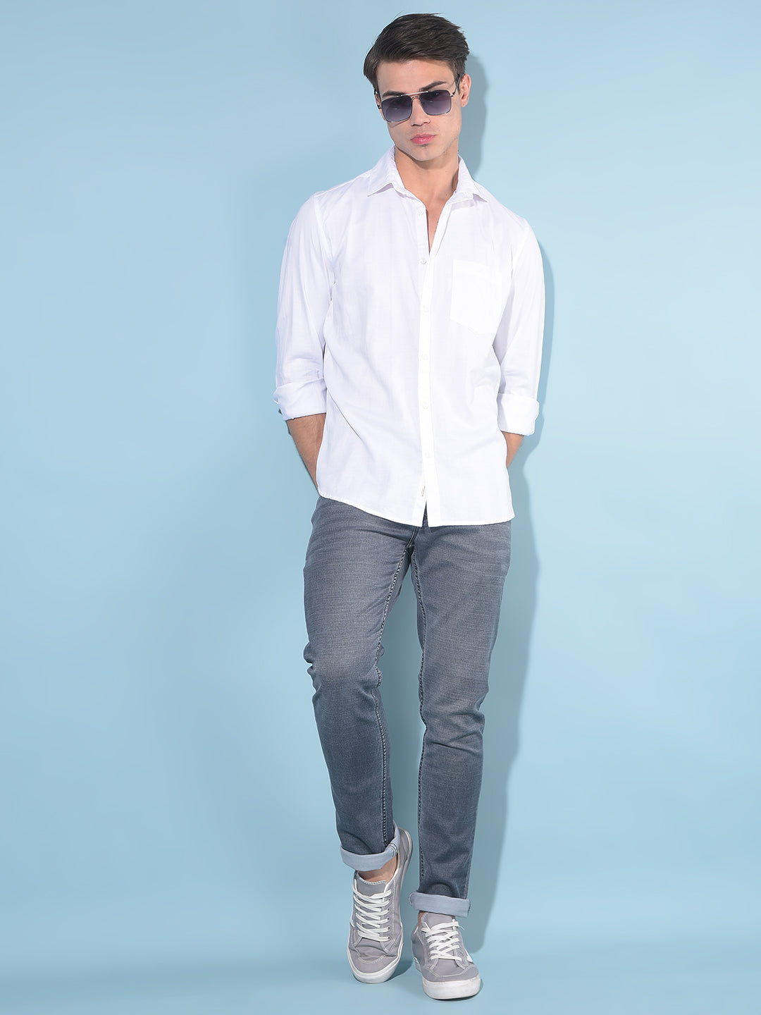 White 100% Cotton Shirt-Men Shirts-Crimsoune Club