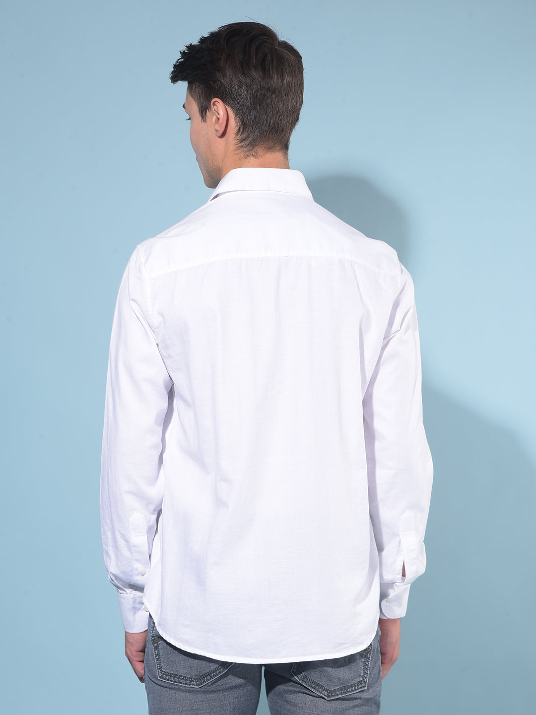 White 100% Cotton Shirt-Men Shirts-Crimsoune Club