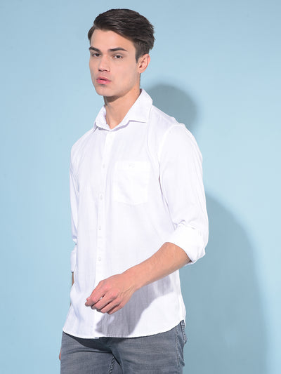 White 100% Cotton Shirt-Men Shirts-Crimsoune Club