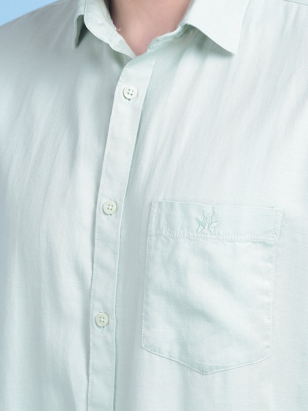 Green 100% Cotton Shirt-Men Shirts-Crimsoune Club