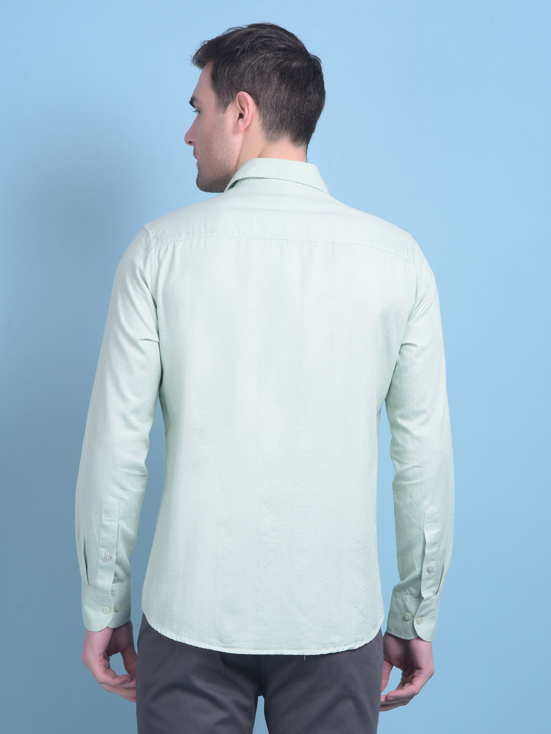 Green 100% Cotton Shirt-Men Shirts-Crimsoune Club