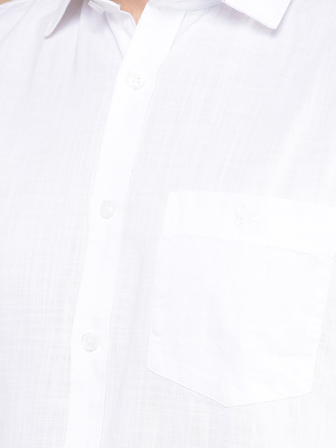 White 100% Cotton Shirt-Men Shirts-Crimsoune Club