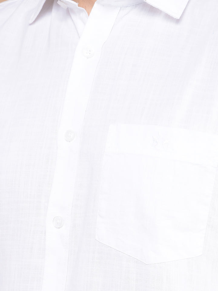 White 100% Cotton Shirt-Men Shirts-Crimsoune Club