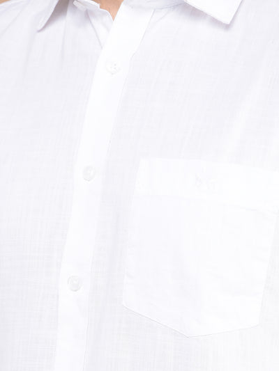 White 100% Cotton Shirt-Men Shirts-Crimsoune Club