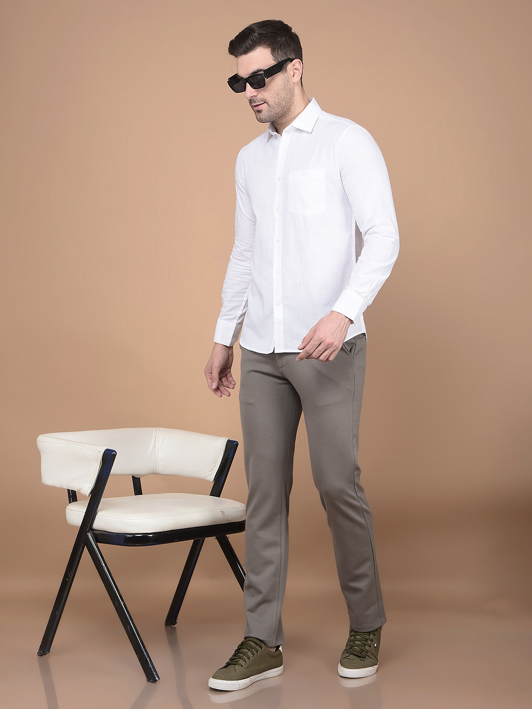 White 100% Cotton Shirt-Men Shirts-Crimsoune Club