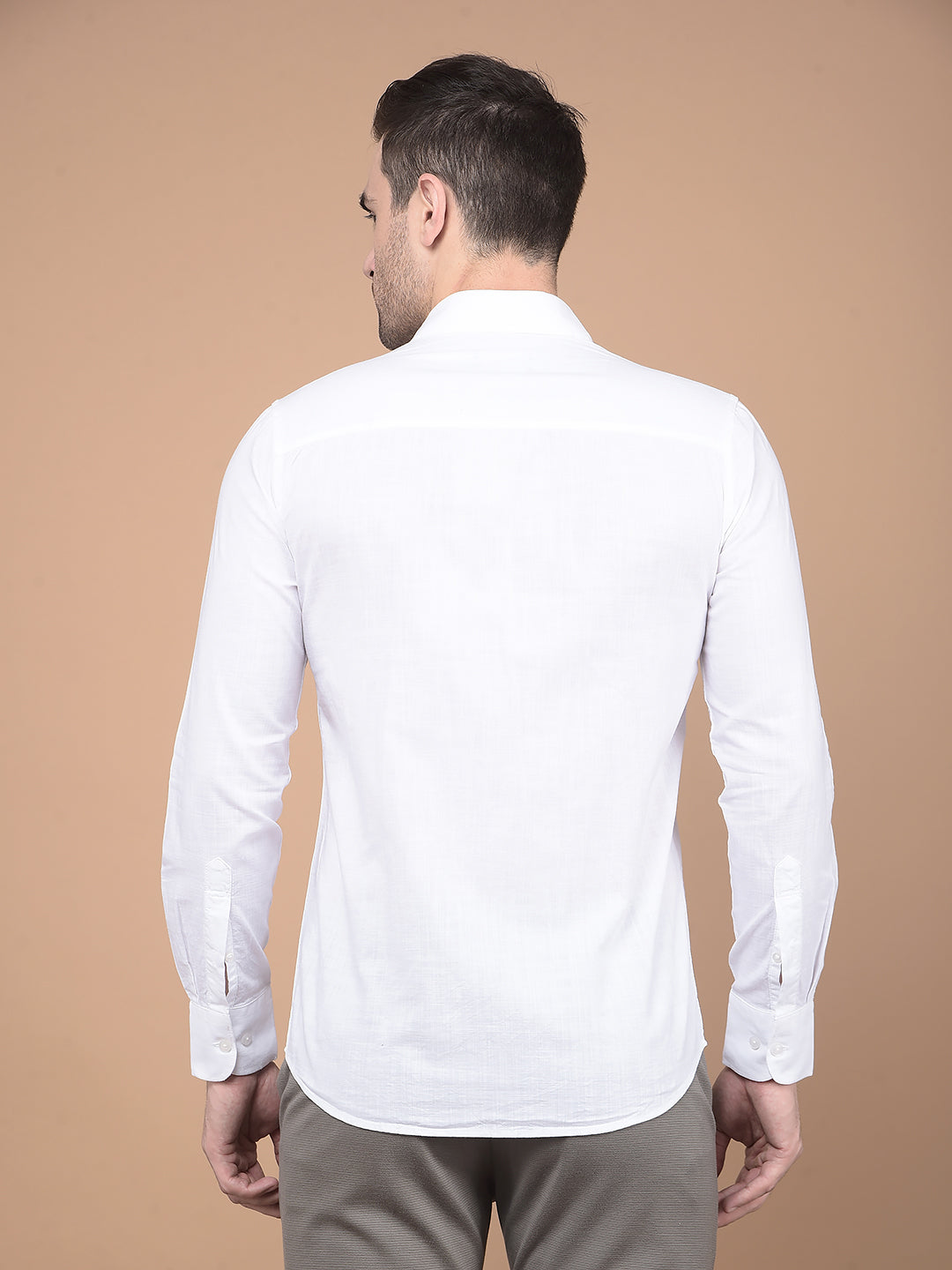 White 100% Cotton Shirt-Men Shirts-Crimsoune Club