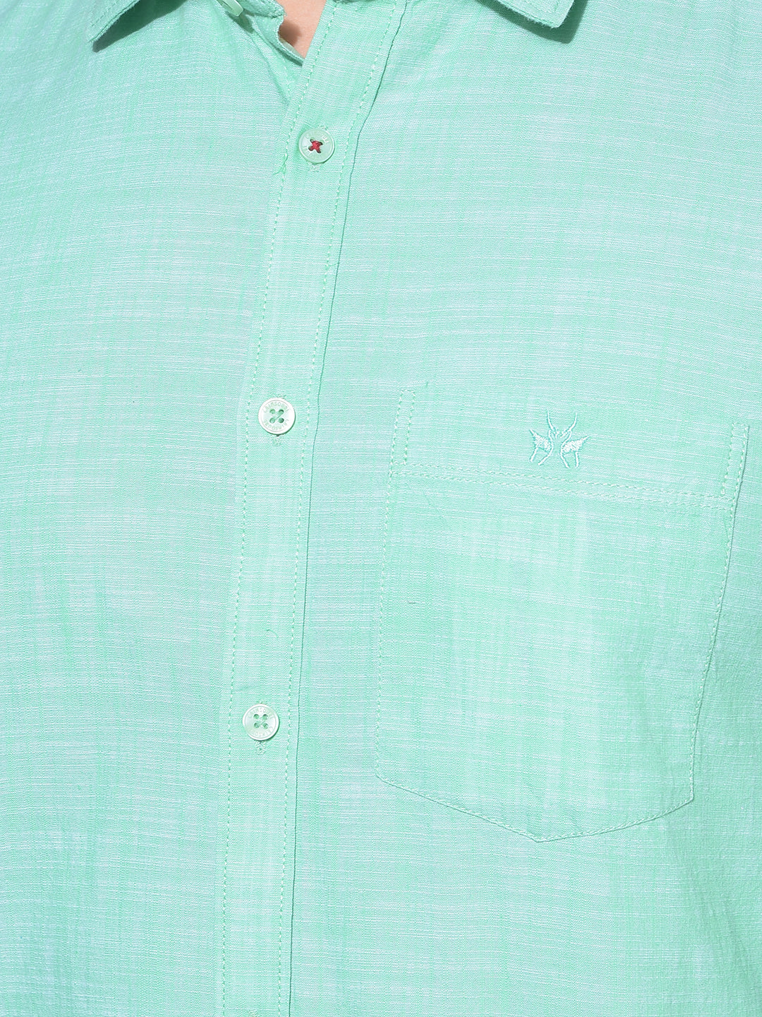 Green Textured Print 100% Cotton Shirt-Men Shirts-Crimsoune Club