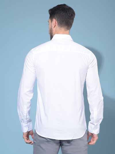 White 100% Cotton Shirt-Men Shirts-Crimsoune Club