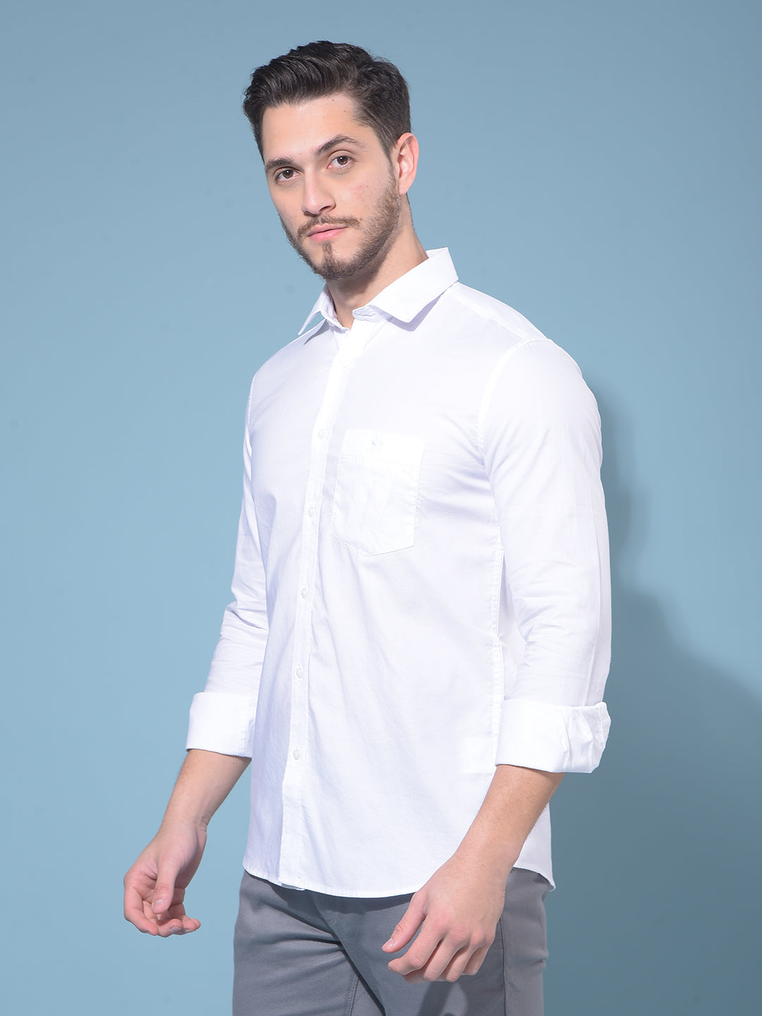 White 100% Cotton Shirt-Men Shirts-Crimsoune Club