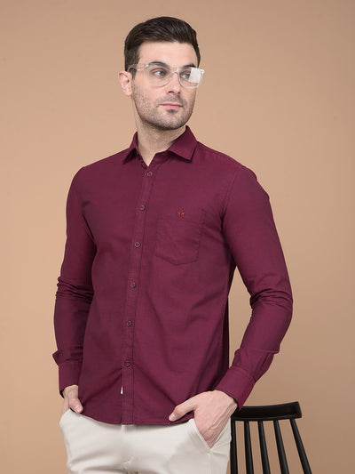 Maroon 100% Cotton Shirt-Men Shirts-Crimsoune Club