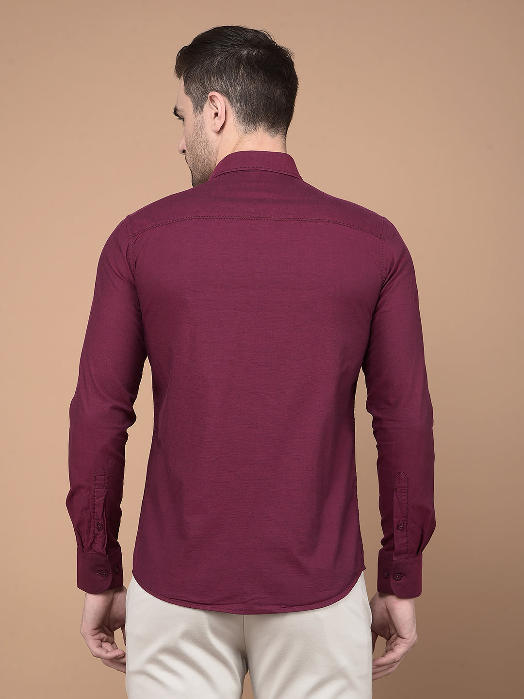 Maroon 100% Cotton Shirt-Men Shirts-Crimsoune Club