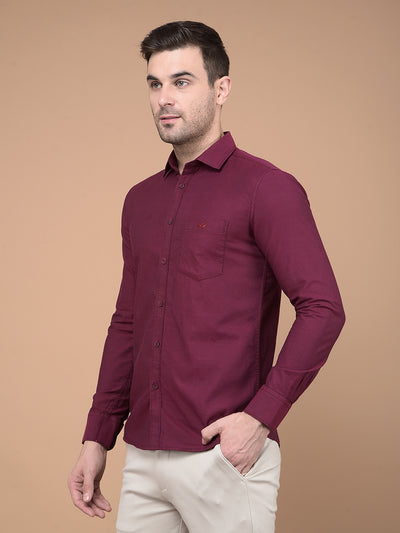 Maroon 100% Cotton Shirt-Men Shirts-Crimsoune Club