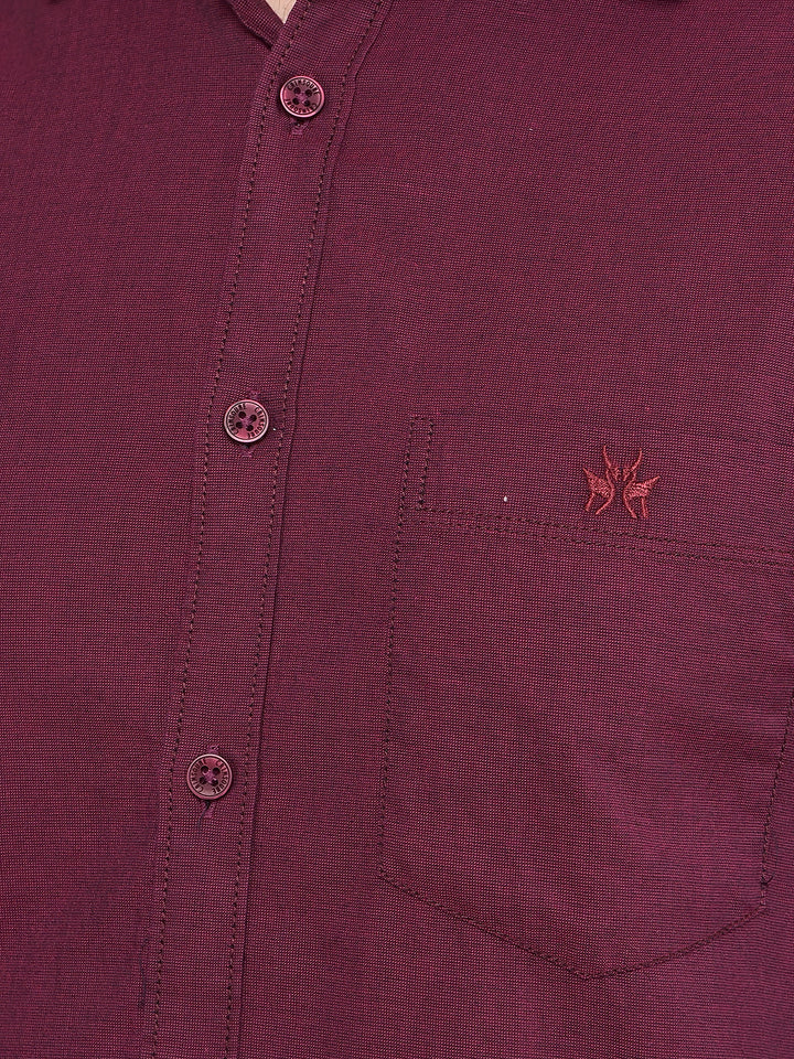 Maroon 100% Cotton Shirt-Men Shirts-Crimsoune Club