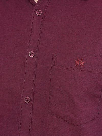 Maroon 100% Cotton Shirt-Men Shirts-Crimsoune Club
