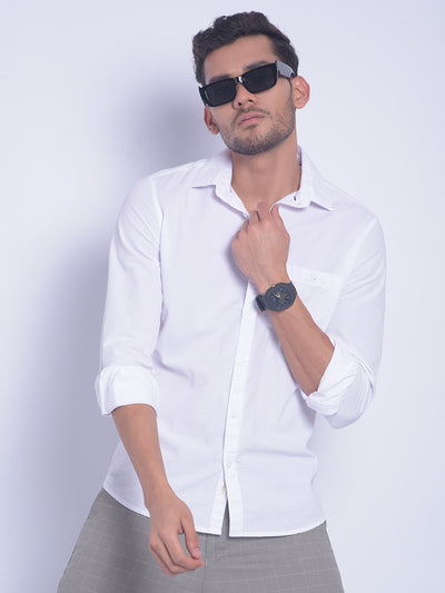 White Printed Shirt-Men Shirts-Crimsoune Club