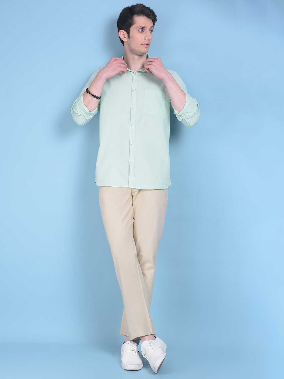 Green Printed Shirt-Men Shirts-Crimsoune Club