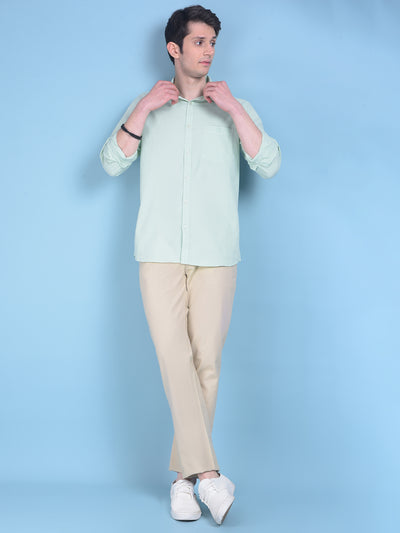 Green Printed Shirt-Men Shirts-Crimsoune Club
