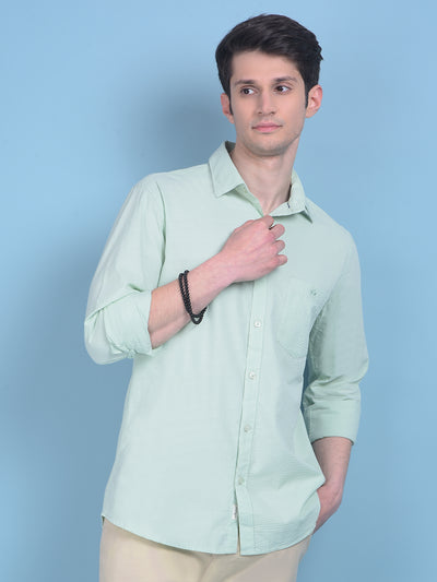 Green Printed Shirt-Men Shirts-Crimsoune Club