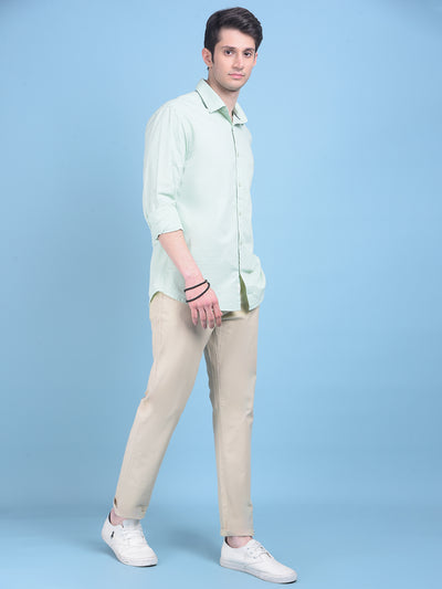 Green Printed Shirt-Men Shirts-Crimsoune Club