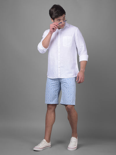 White Linen Shirt-Men Shirts-Crimsoune Club