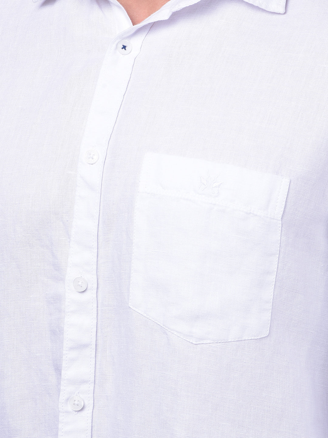 White Linen Shirt-Men Shirts-Crimsoune Club