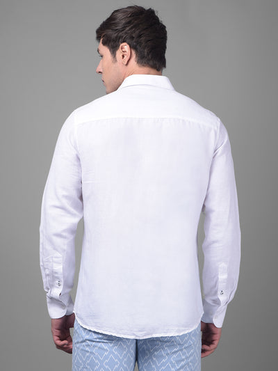 White Linen Shirt-Men Shirts-Crimsoune Club