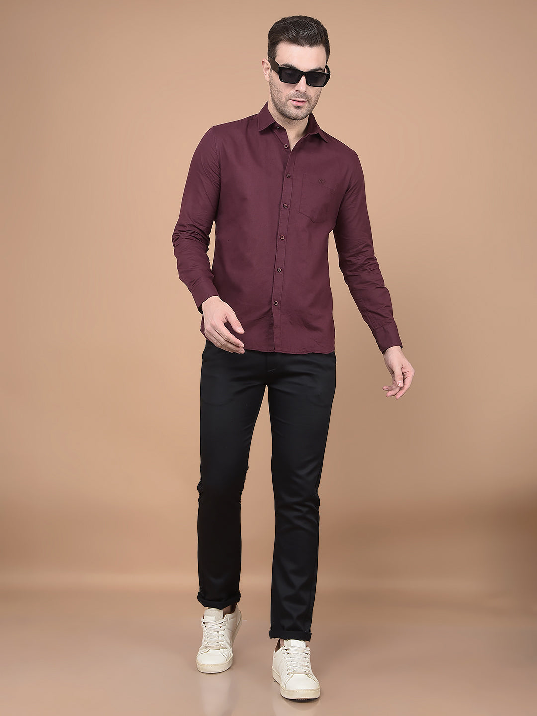 Wine Linen Shirt-Men Shirts-Crimsoune Club