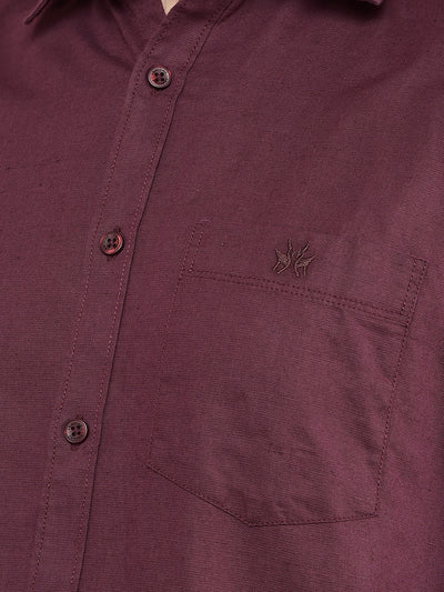 Wine Linen Shirt-Men Shirts-Crimsoune Club