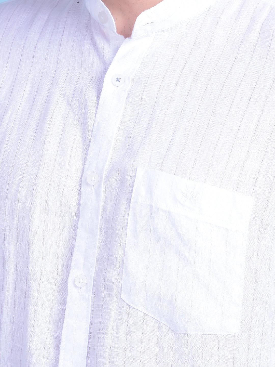 White Vertical Striped Shirt-Men Shirts-Crimsoune Club