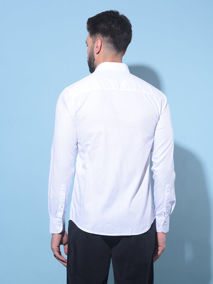White 100% Cotton Shirt-Men Shirts-Crimsoune Club