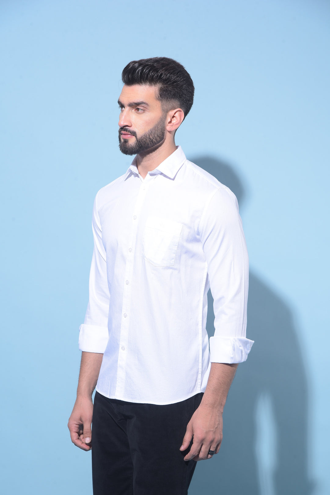 White 100% Cotton Shirt-Men Shirts-Crimsoune Club