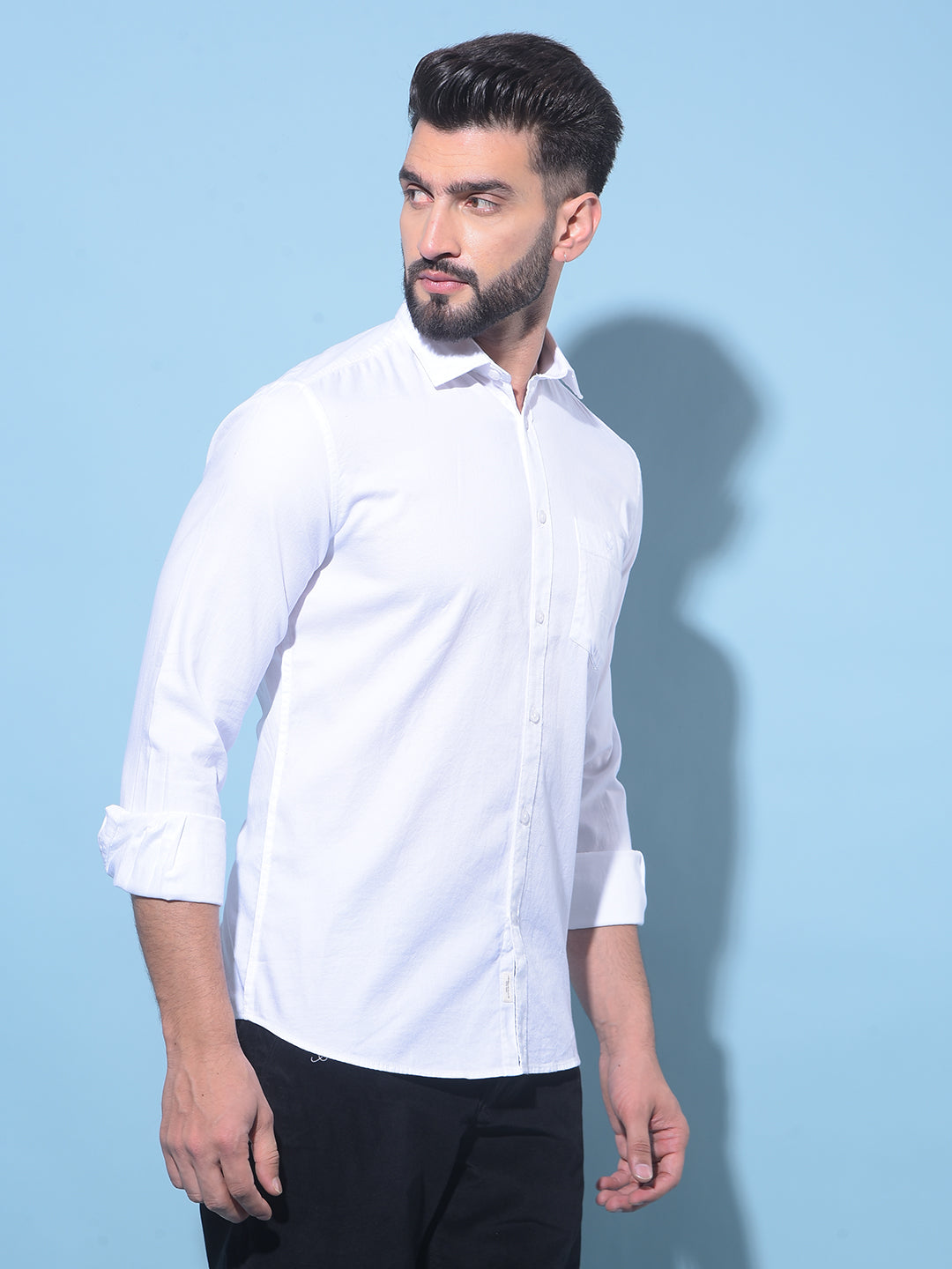 White 100% Cotton Shirt-Men Shirts-Crimsoune Club