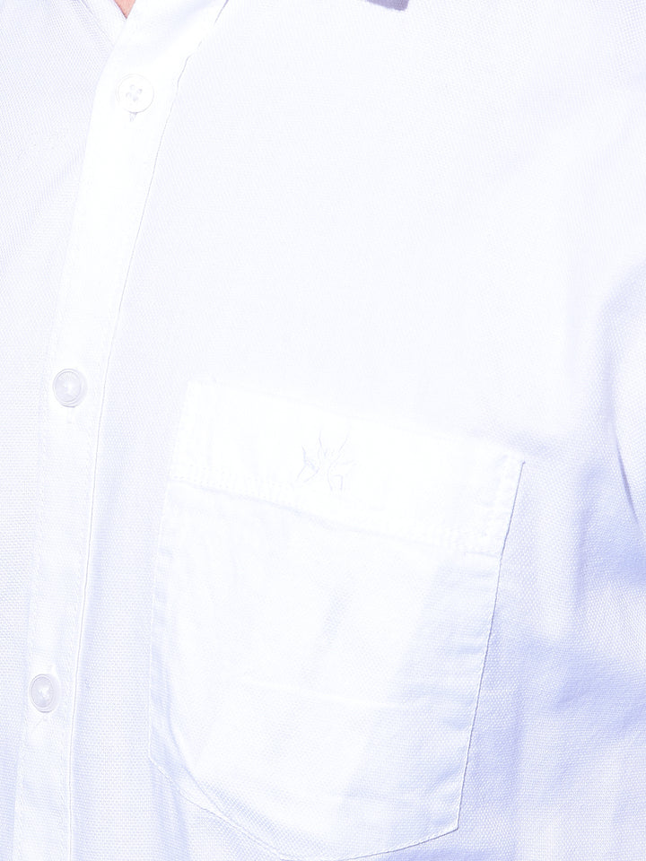 White 100% Cotton Shirt-Men Shirts-Crimsoune Club