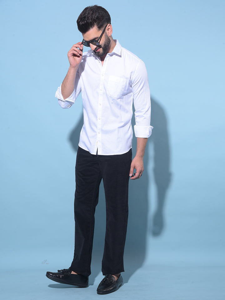 White 100% Cotton Shirt-Men Shirts-Crimsoune Club