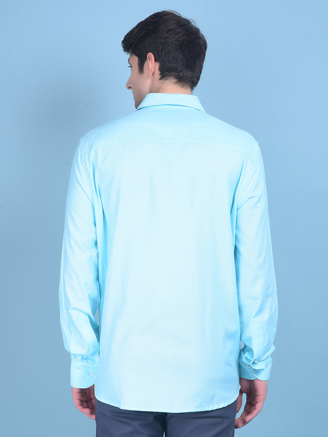 Blue 100% Cotton Shirt-Men Shirts-Crimsoune Club