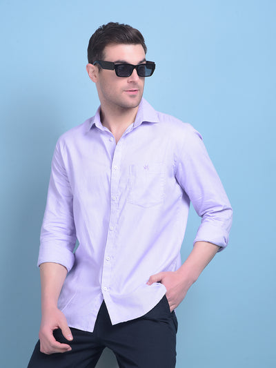 Purple 100% Cotton Shirt-Men Shirts-Crimsoune Club