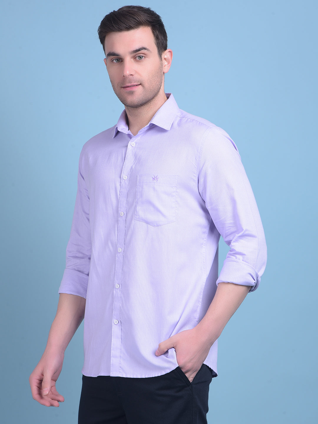 Purple 100% Cotton Shirt-Men Shirts-Crimsoune Club