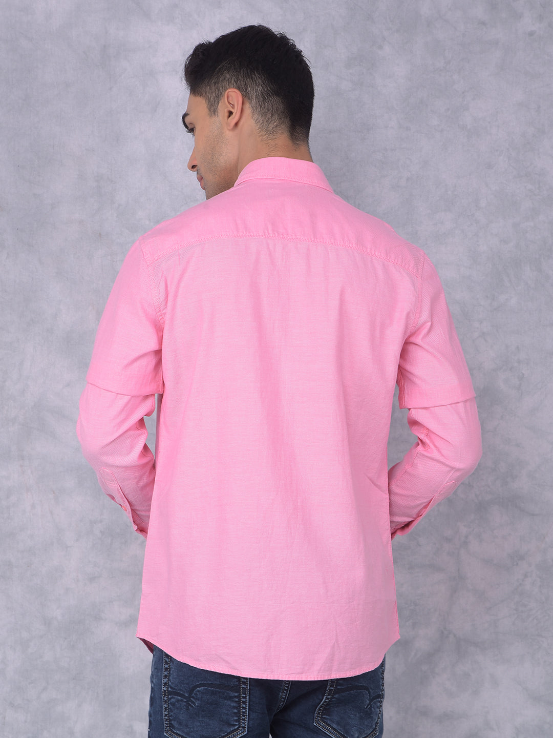 Pink 100% Cotton Shirt-Men Shirts-Crimsoune Club